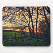 English Countryside Sunset HDR art mousemat mousepads