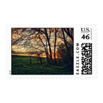 English Countryside Sunset HDR art postage stamps stamps