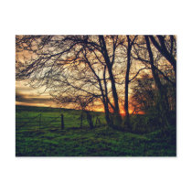English Countryside Sunset HDR art postcard postcards