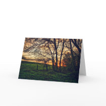 English Countryside Sunset HDR Greetings card cards