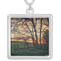 English Countryside Sunset HDR Necklace necklaces