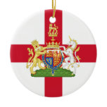 English Flag Coat of Arms Royal Wedding Ornament