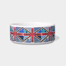 English Flag Pattern Cat Bowl