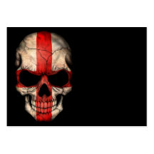 English Flag Skull on Black Business Card Templates