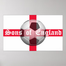 English Flag with Sons of England and Football Posters