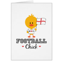 English Football Soccer Chick Blank Greeting Card cards