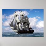 English frigate in fair weather print