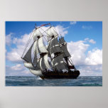 English frigate in fair weather print