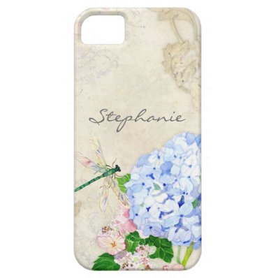 English Garden, Blue n Pink Hydrangeas Watercolor iPhone SE/5/5S Case