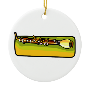 English Horn, Oboe Family horizontal Christmas Ornaments