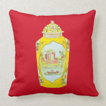 ENGLISH JAR PILLOW RED pillows