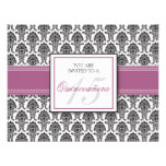 ENGLISH Lavender Damask Quinceanera Invitation