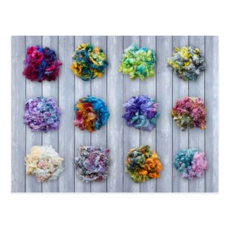 English Leicester Longwool Dyed Fiber Postcard