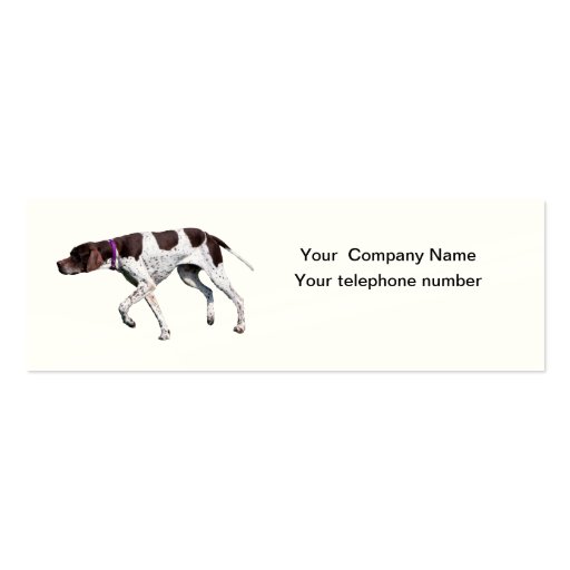 English Pointer dog beautiful photo business card (front side)
