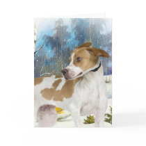 English Pointer winter scene cards
