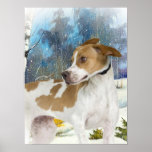 English Pointer winter scene Poster