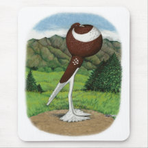 English Pouter:  Red With Mountains Mousepad
