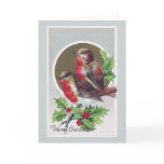 English Robins and Holly Vintage Christmas cards