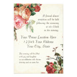 English Rose Bouquet, Vintage n Modern Swirl Leaf Personalized Invitations