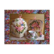 English Rose Tea Cozy Postcard