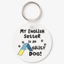 English Setter Agility Dog keychains