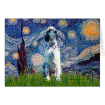 English Setter (BW) - Starry Night cards by masterpiecedogs English Setter (BW) - Starry Night cards