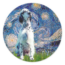 English Setter (BW) - Starry Night stickers by masterpiecedogs English Setter (BW) - Starry Night stickers