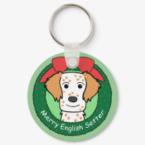English Setter Christmas keychains