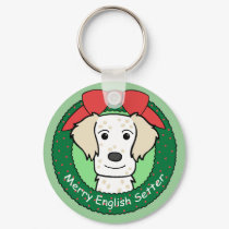 English Setter Christmas keychains