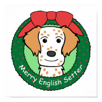 English Setter Christmas posters