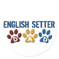 ENGLISH SETTER Dad Paw Print 1 stickers by poochloverstuff ENGLISH SETTER Dad Paw Print 1 stickers