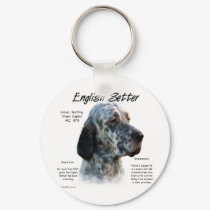 English Setter History Design keychains