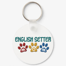 ENGLISH SETTER Mom Paw Print 1 keychains