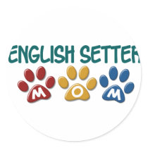 ENGLISH SETTER Mom Paw Print 1 stickers by poochloverstuff ENGLISH SETTER Mom Paw Print 1 stickers