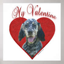 English Setter My Valentine Poster