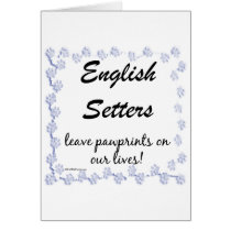 English Setter Pawprints cards