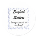 English Setter Pawprints Sticker by GreyWolfCreation English Setter Pawprints Sticker
