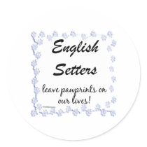 English Setter Pawprints Sticker by GreyWolfCreation English Setter Pawprints Sticker