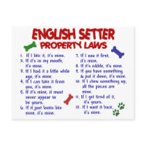 ENGLISH SETTER Property Laws 2 postcards by poochloverstuff ENGLISH SETTER Property Laws 2 postcards