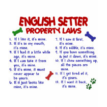 ENGLISH SETTER Property Laws 2 t-shirts