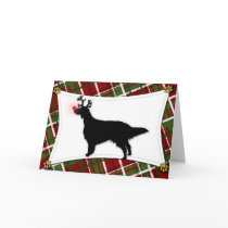English Setter Reindeer Christmas Card