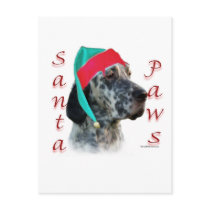 English Setter Santa Paws postcards by GreyWolfCreation English Setter Santa Paws postcards