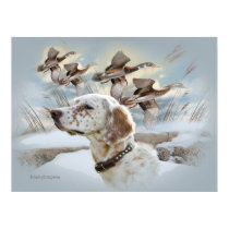 English Setter winter Scene Poster posters