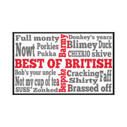 English slang on the flag of Great Briton Gallery Wrapped Canvas