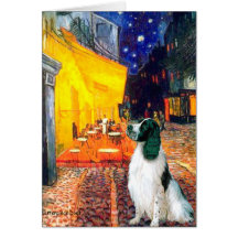 English Springer 7 - Terrace Cafe Greeting Cards