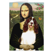 English Springer (Liv2) - Mona Lisa Greeting Cards