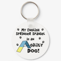 English Springer Spaniel Agility Dog keychains