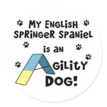 English Springer Spaniel Agility Dog stickers by MenagerieMayhem English Springer Spaniel Agility Dog stickers