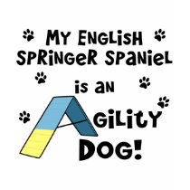 English Springer Spaniel Agility Dog t-shirts by MenagerieMayhem English Springer Spaniel Agility Dog t-shirts