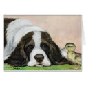 "English Springer Spaniel and Duckling" Art Card by CharlottesWebArt "English Springer Spaniel and Duckling" Art Card